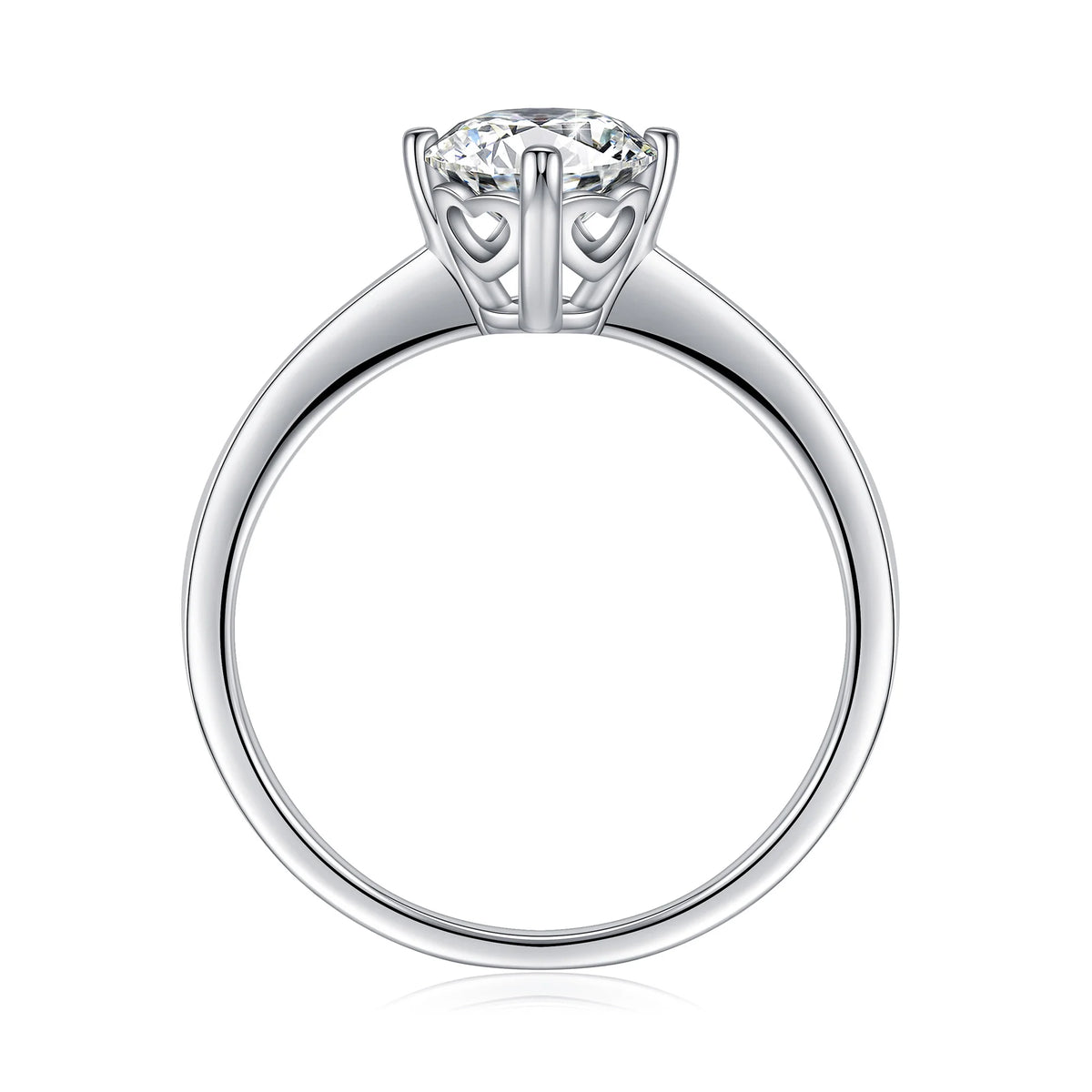 1ct Halo Moissanite Engagement Ring 925 Sterling Silver Four-Prong Round Cut Ring K3199