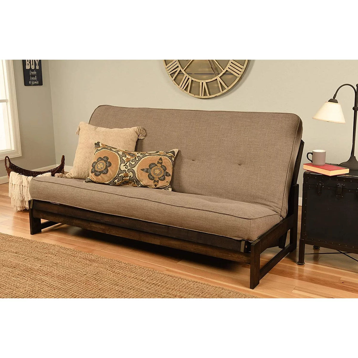 Linen Fabric Futon with Mattress B2160