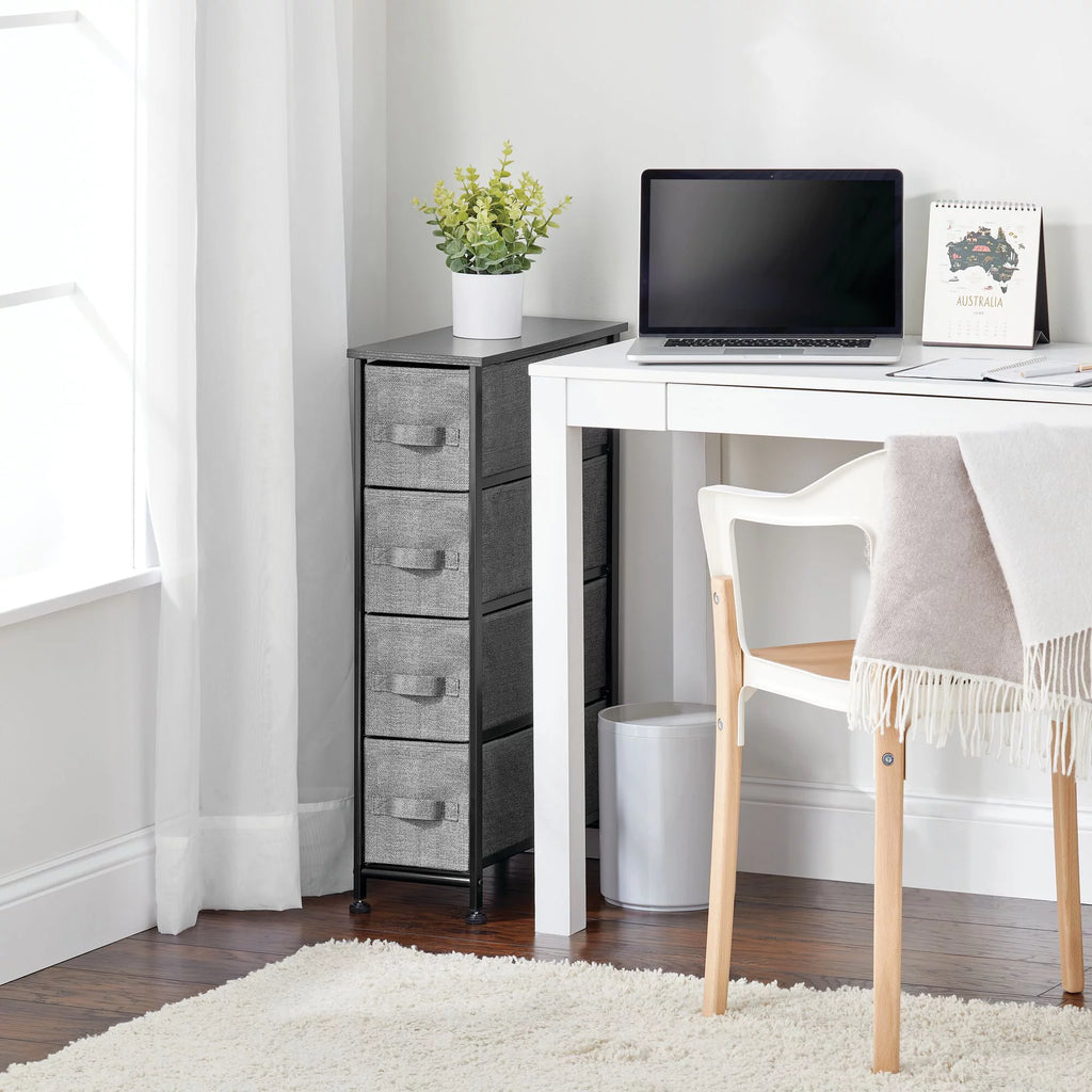 Narrow 4 Fabric Drawers Dresser Q23813