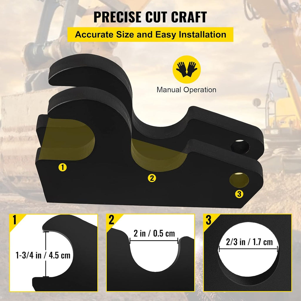2pcs Black-Coating Steel Bucket Ears Attachment U576
