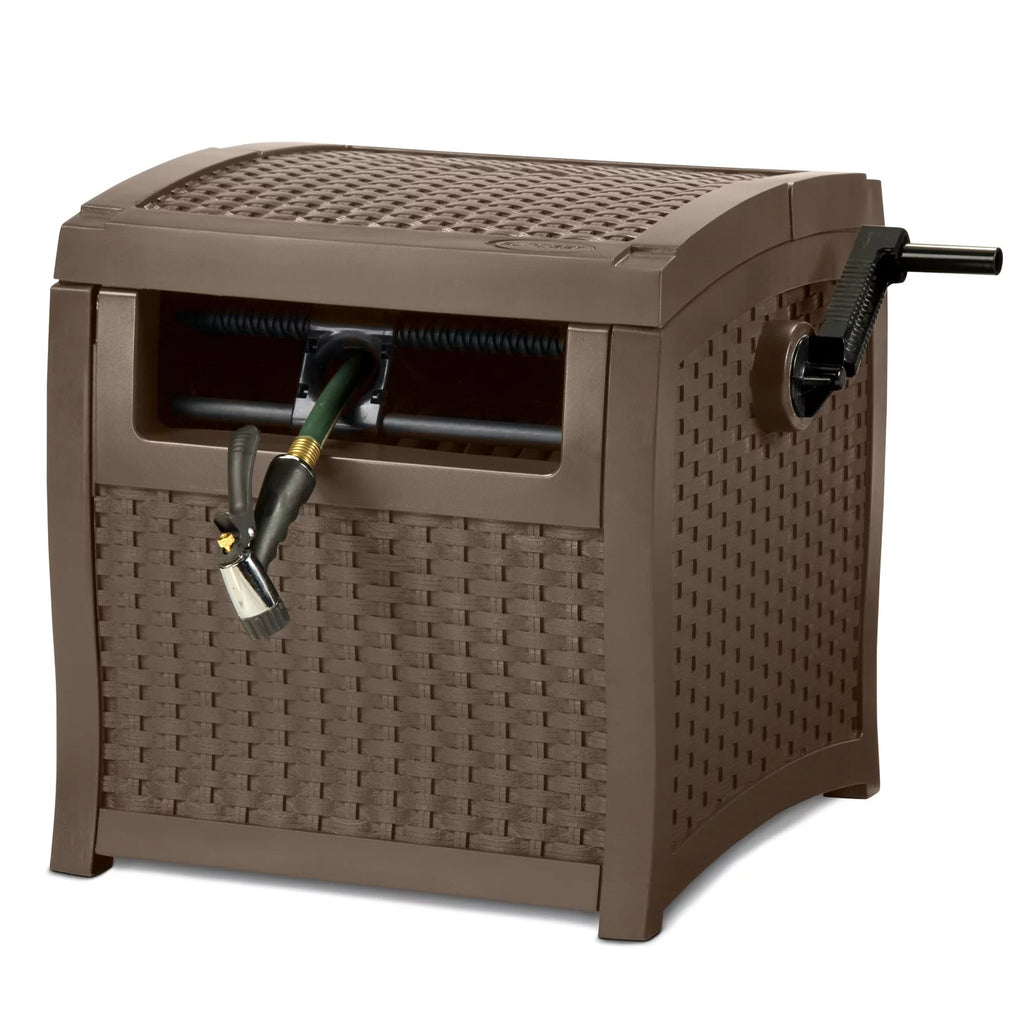Wicker Hose Hideaway Reel with Hose Guide J620