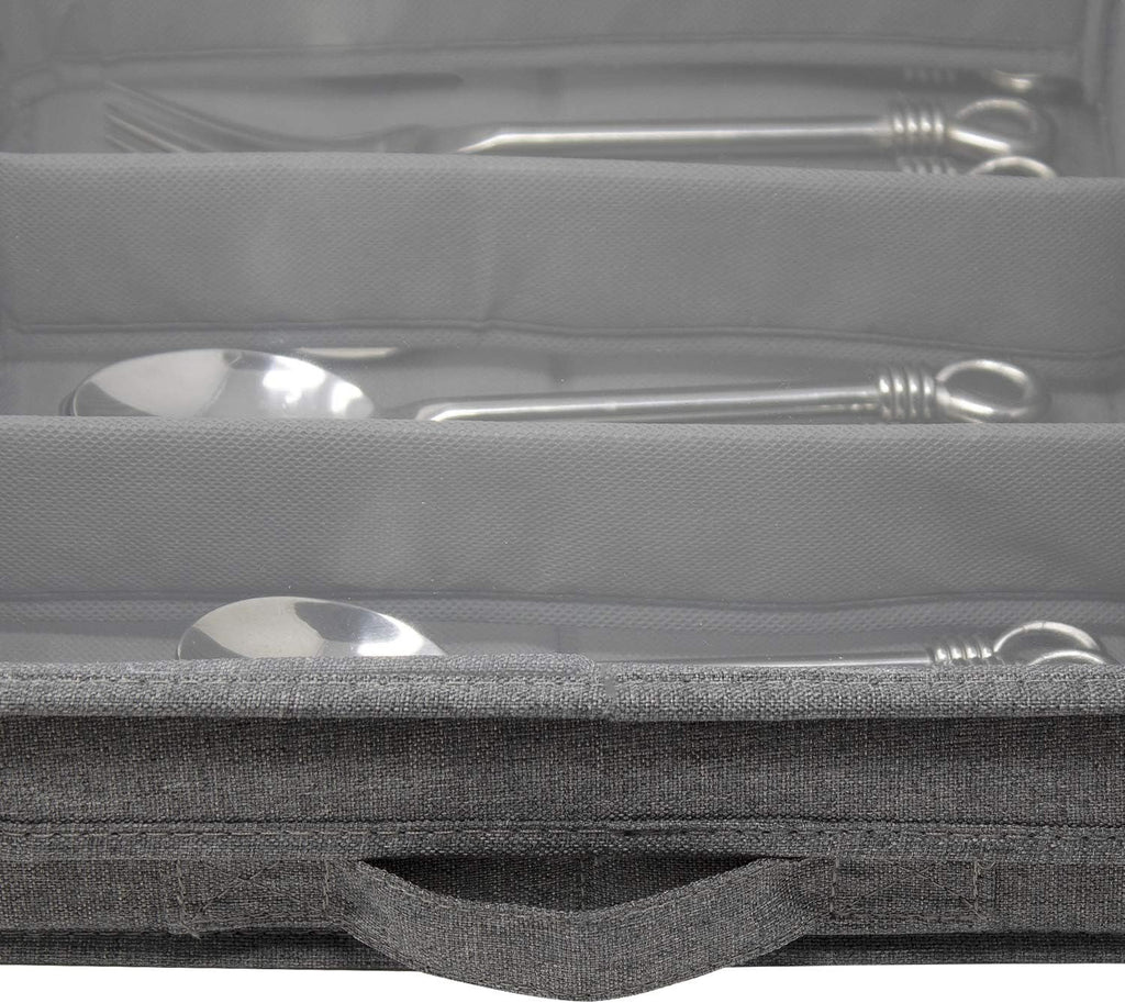 Gray Flatware Storage Chest with Clear Lid P105583