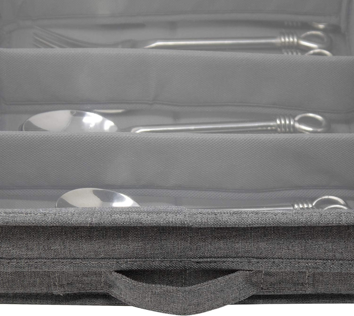 Gray Flatware Storage Chest with Clear Lid P105583