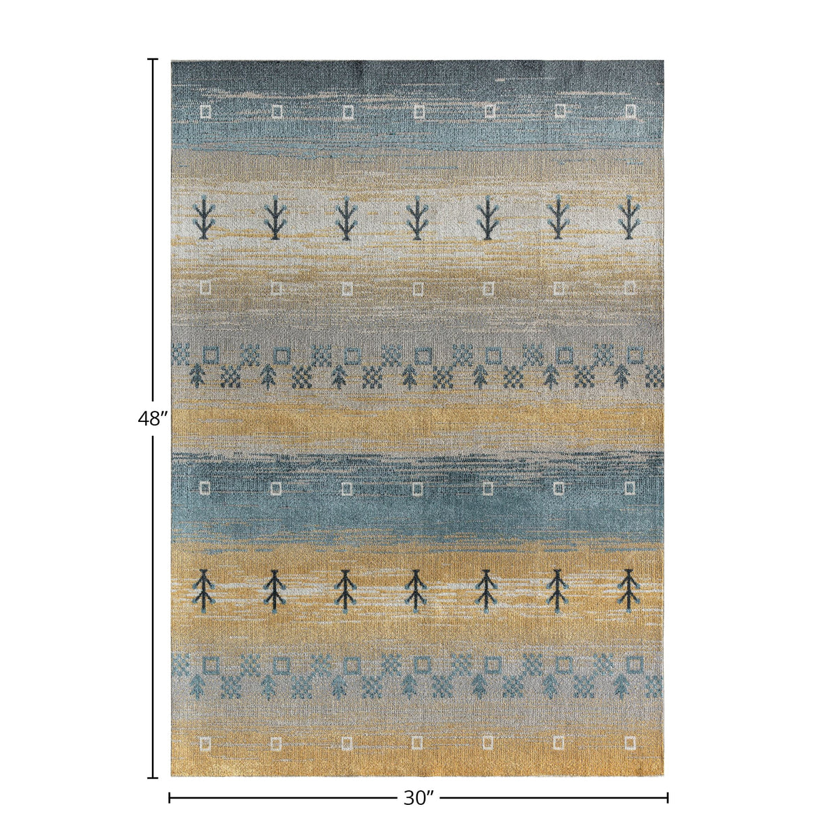 Yellow Tribal Bohemian Area Rug 2'6" x 4' Y393