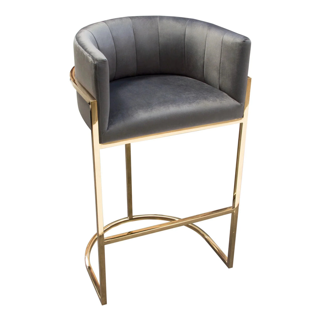 Grey Velvet Bar Height Chair O799164