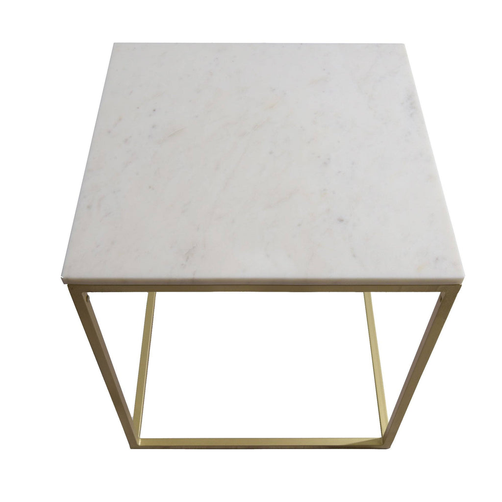 Marble Black Square Accent Table Y25328