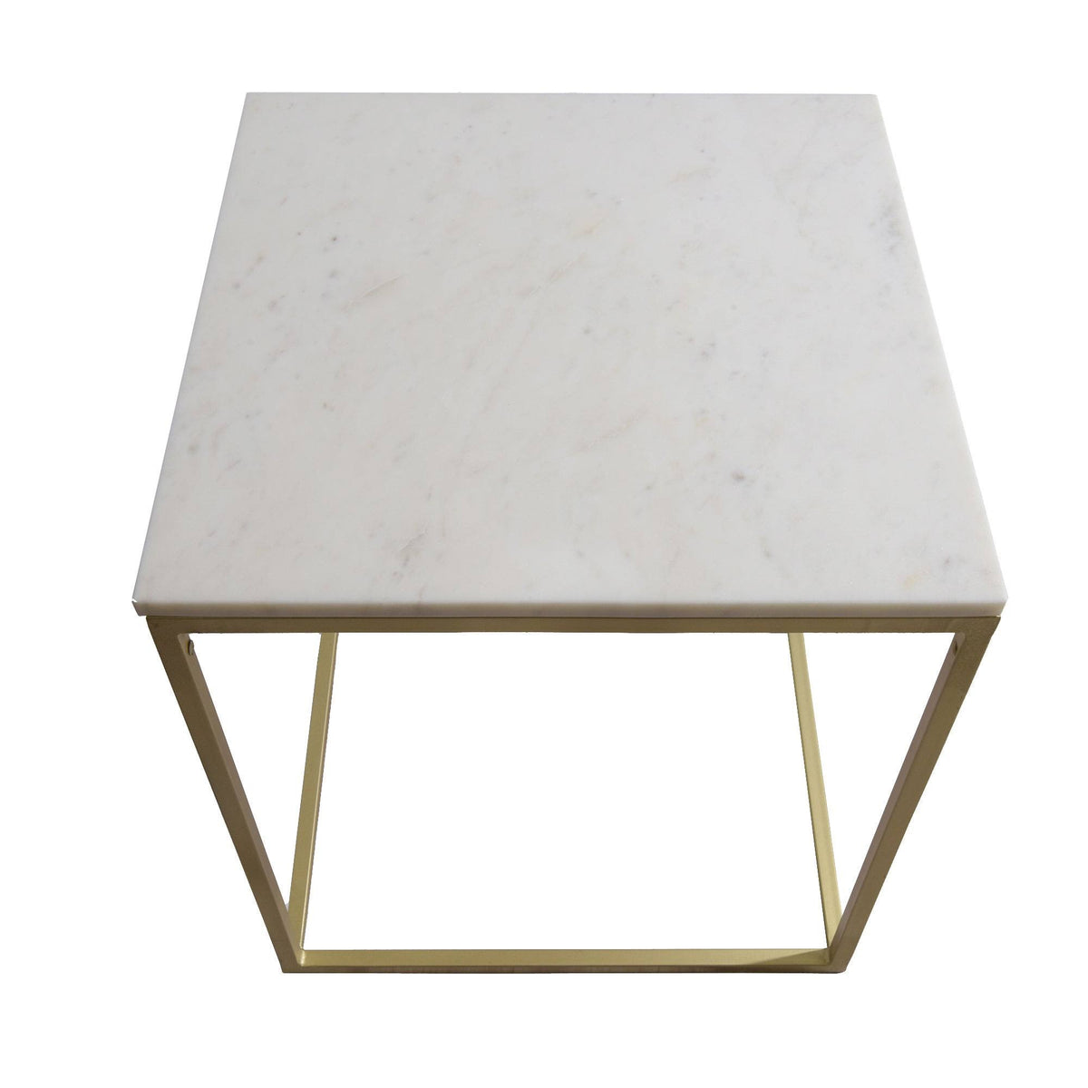 Marble Black Square Accent Table Y25328