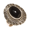 Black Onyx Solid 925 Sterling Silver Ring E437