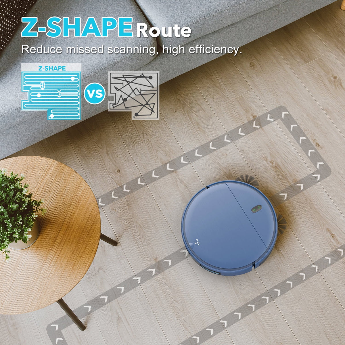 Robot Vacuum and Mop Combo 230ML Water Tank Blue E288771