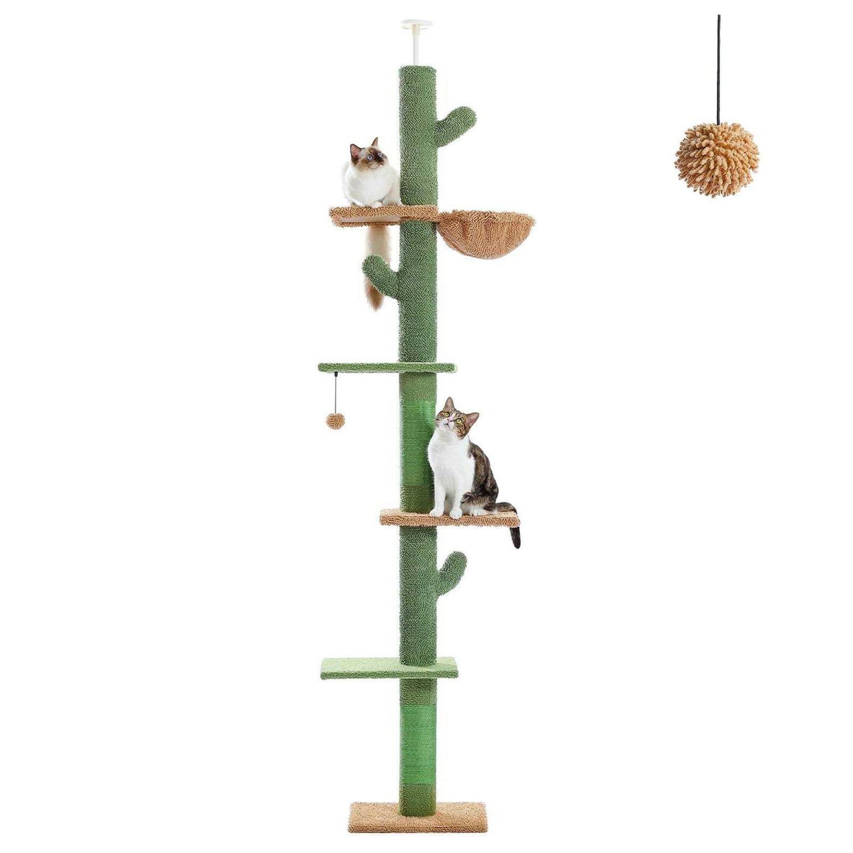 Cactus Cat Tree Floor to Ceiling Cat Tower with Adjustable Height R354664