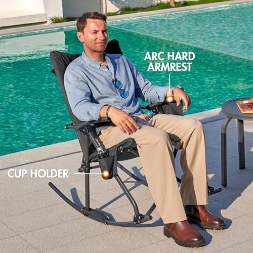 Oversized Folding Rocking Camping Chair with Carry Bag, Blue U9591