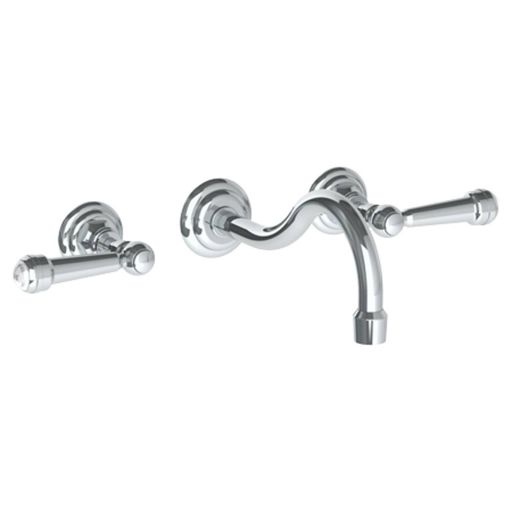 Aged Nickel Wall Mounted 3 Hole Lavatory Set with Spout F675495