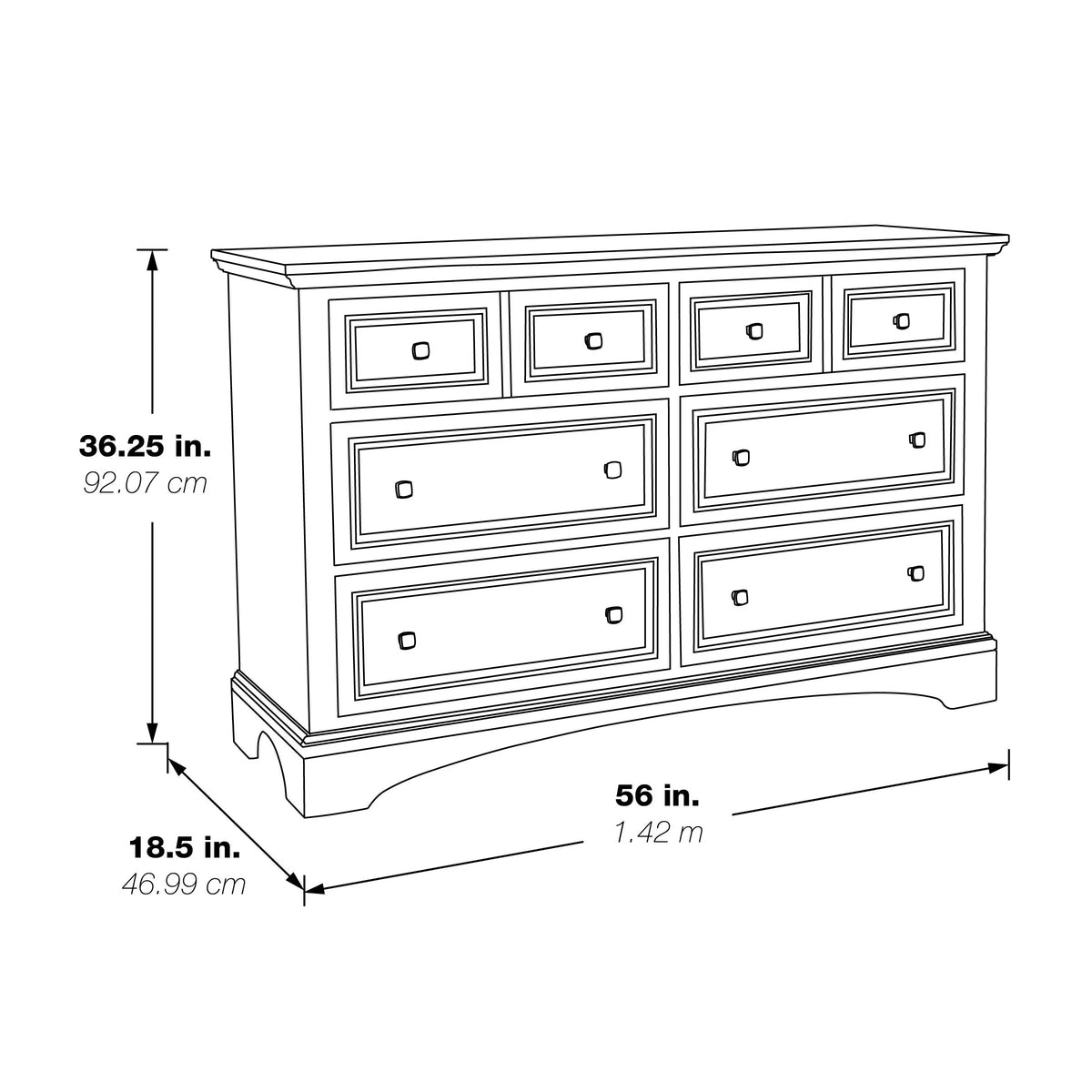 Rustic White 6 Drawer Engineered Wood Dresser G48800