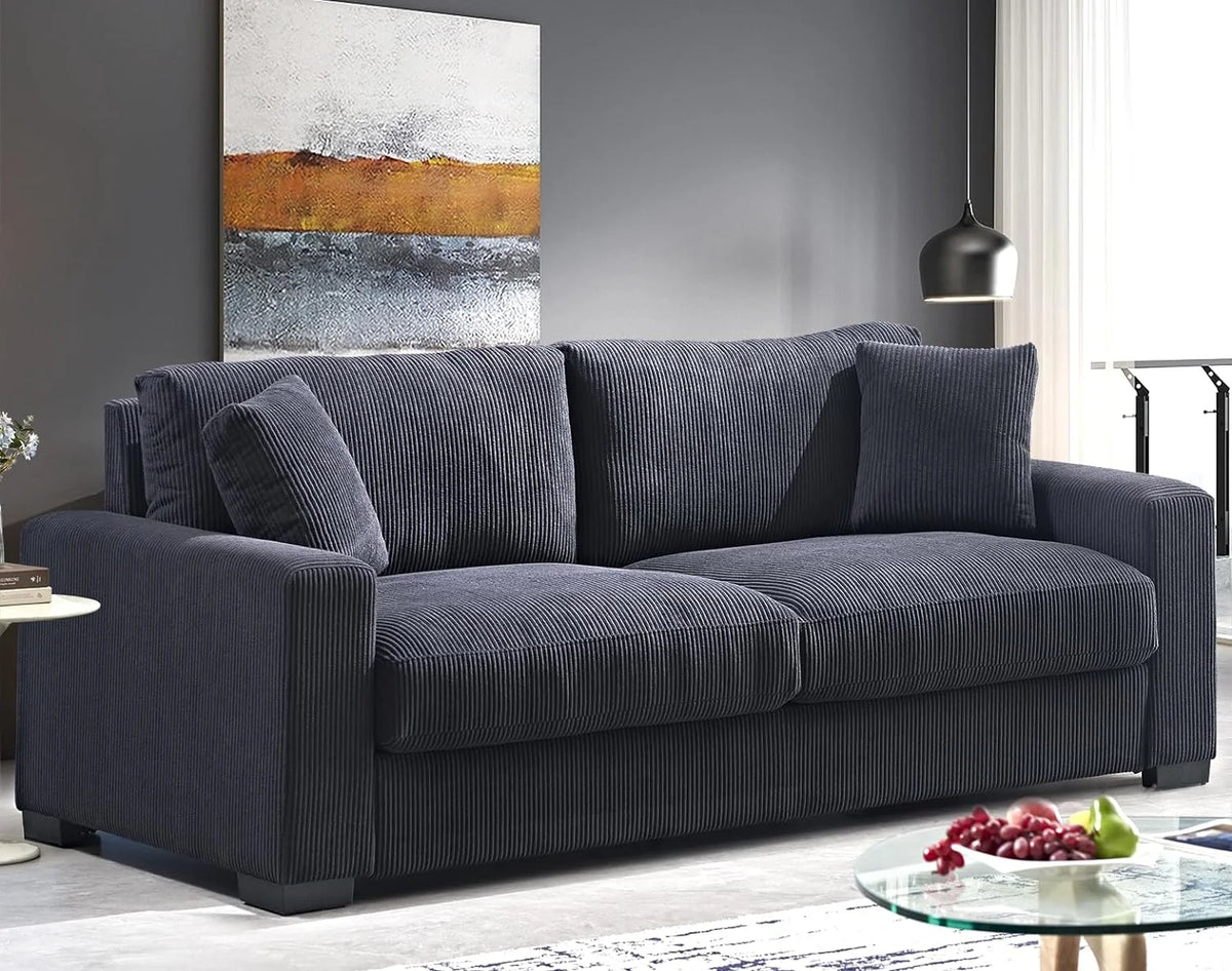 Corduroy Sofa with 2 Toss Pillows C1247