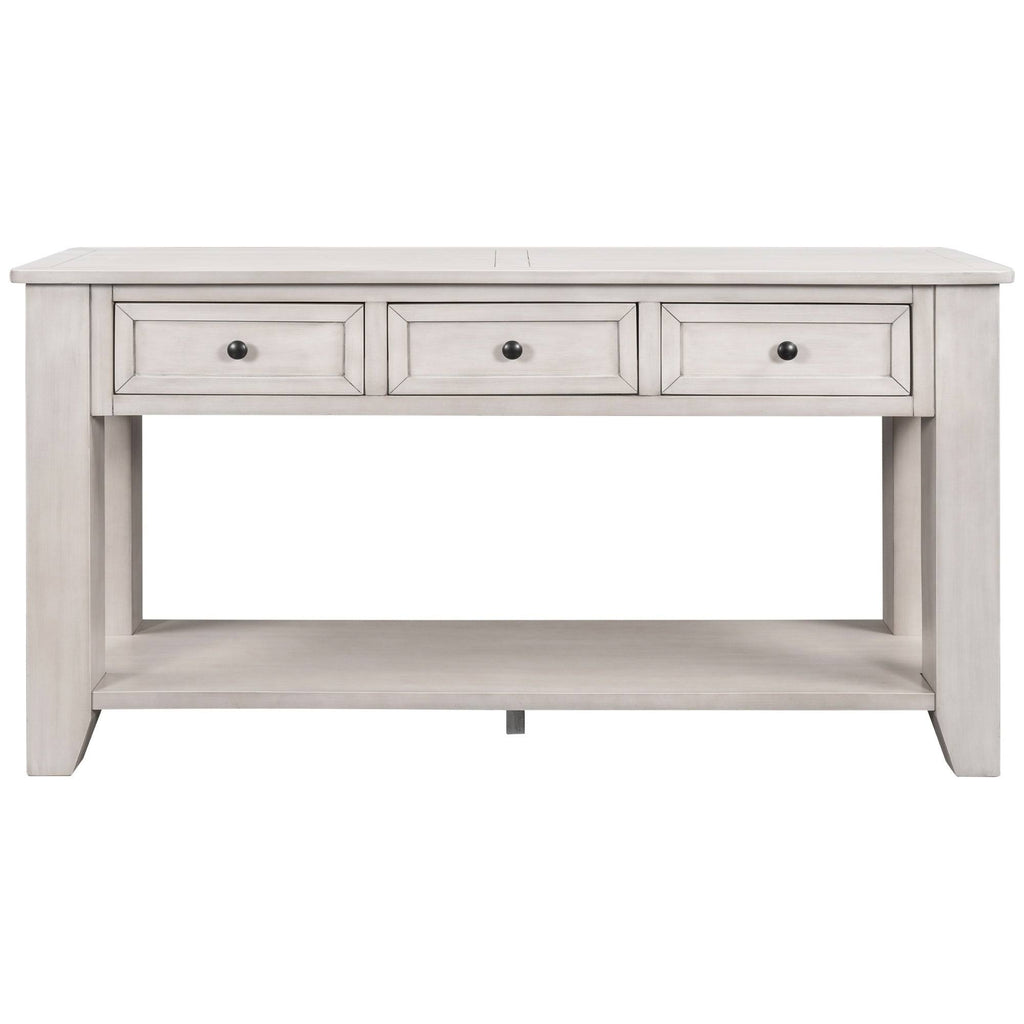 White 3 Drawer Console Table with Shelf Y907182