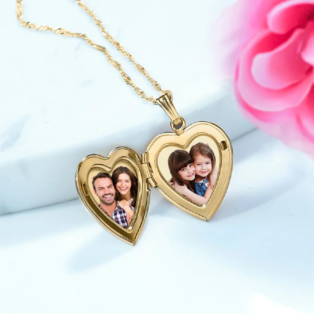 Solid 14K Yellow Gold Heart Locket F143