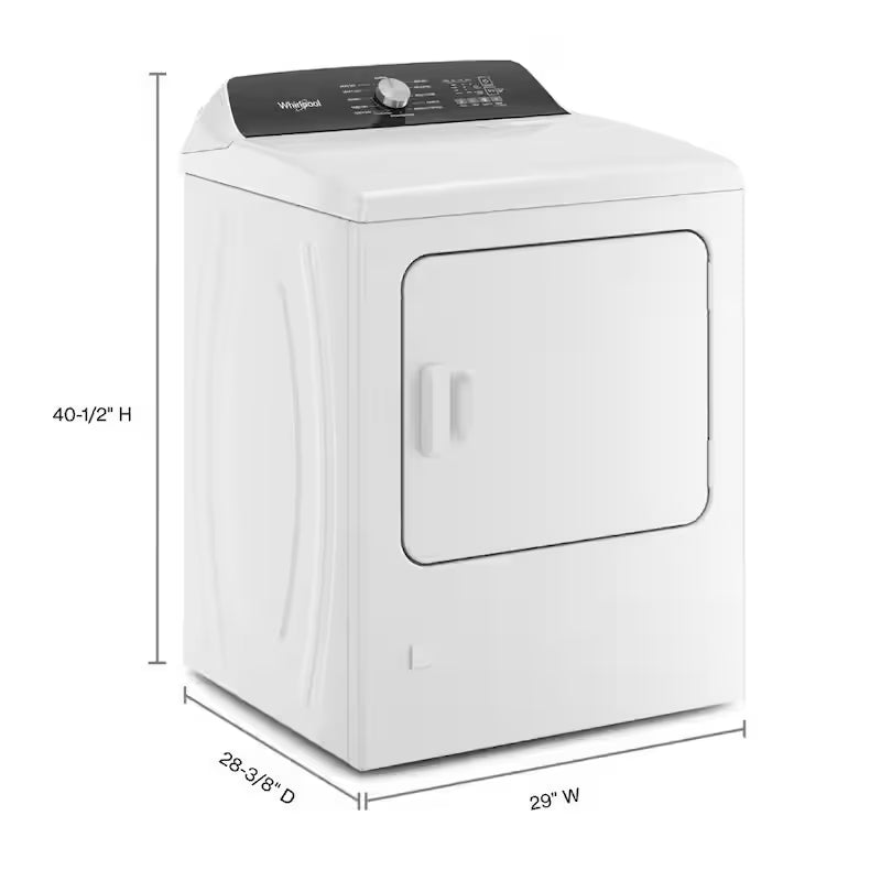 White 7 cu. ft. Electric Top Load Dryer with Steam U674354