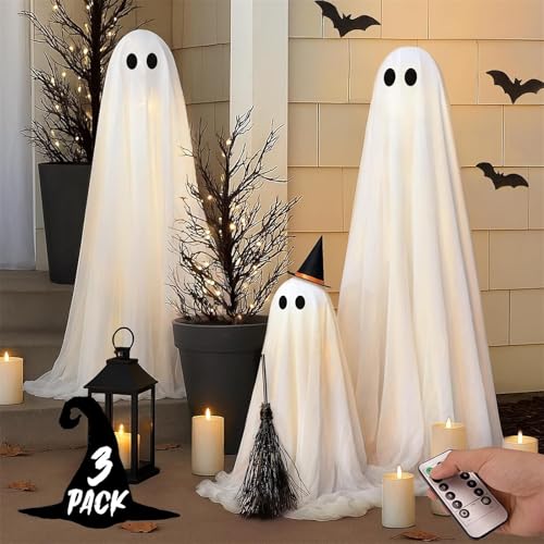 Halloween Light-Up Ghosts with String Lights R593