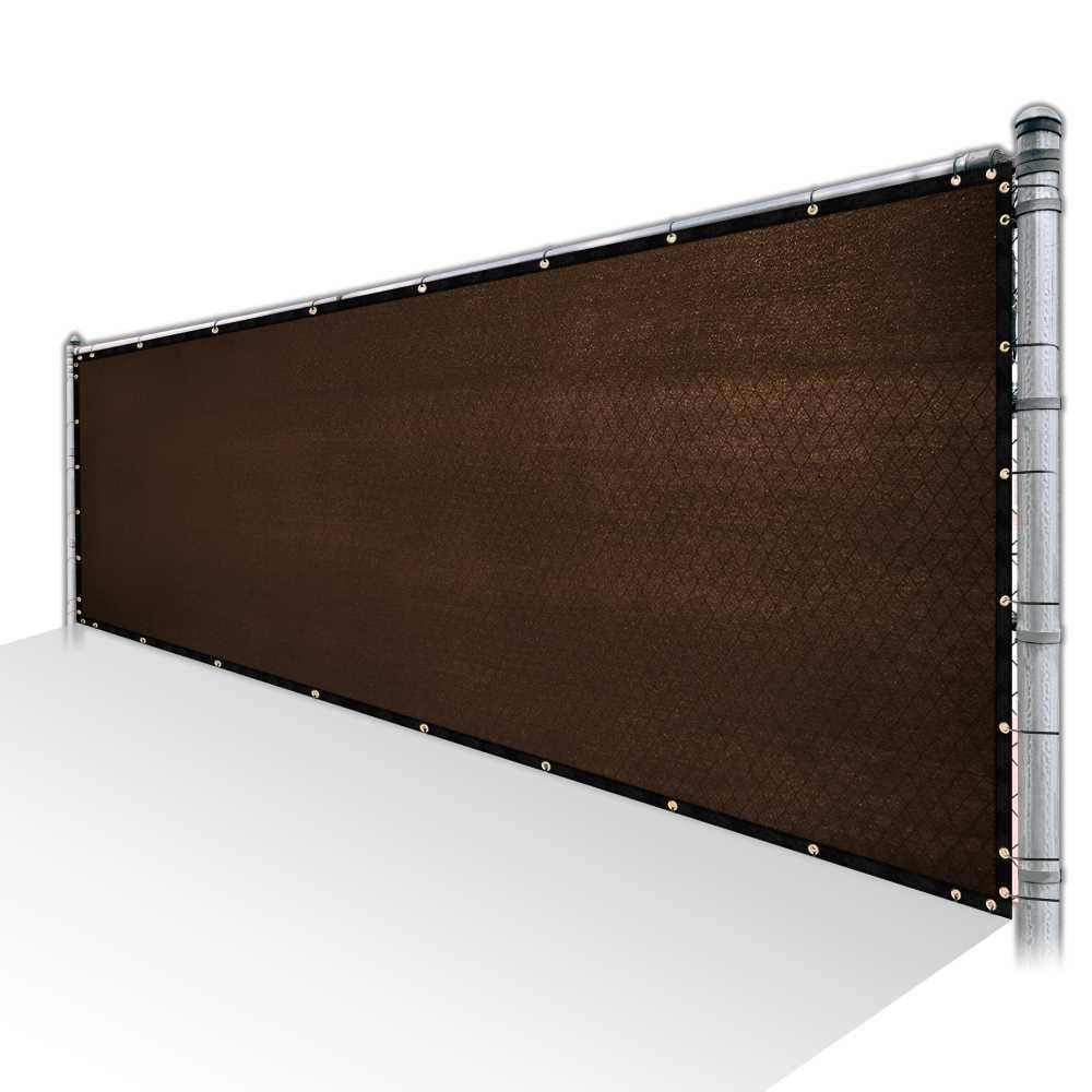 6 ft. x 68 ft. Brown Privacy Fence Screen Mesh with Reinforced Grommets I33191