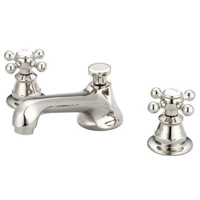 Polished Nickel Widespread Bathroom Faucet with Drain Assembly W74549