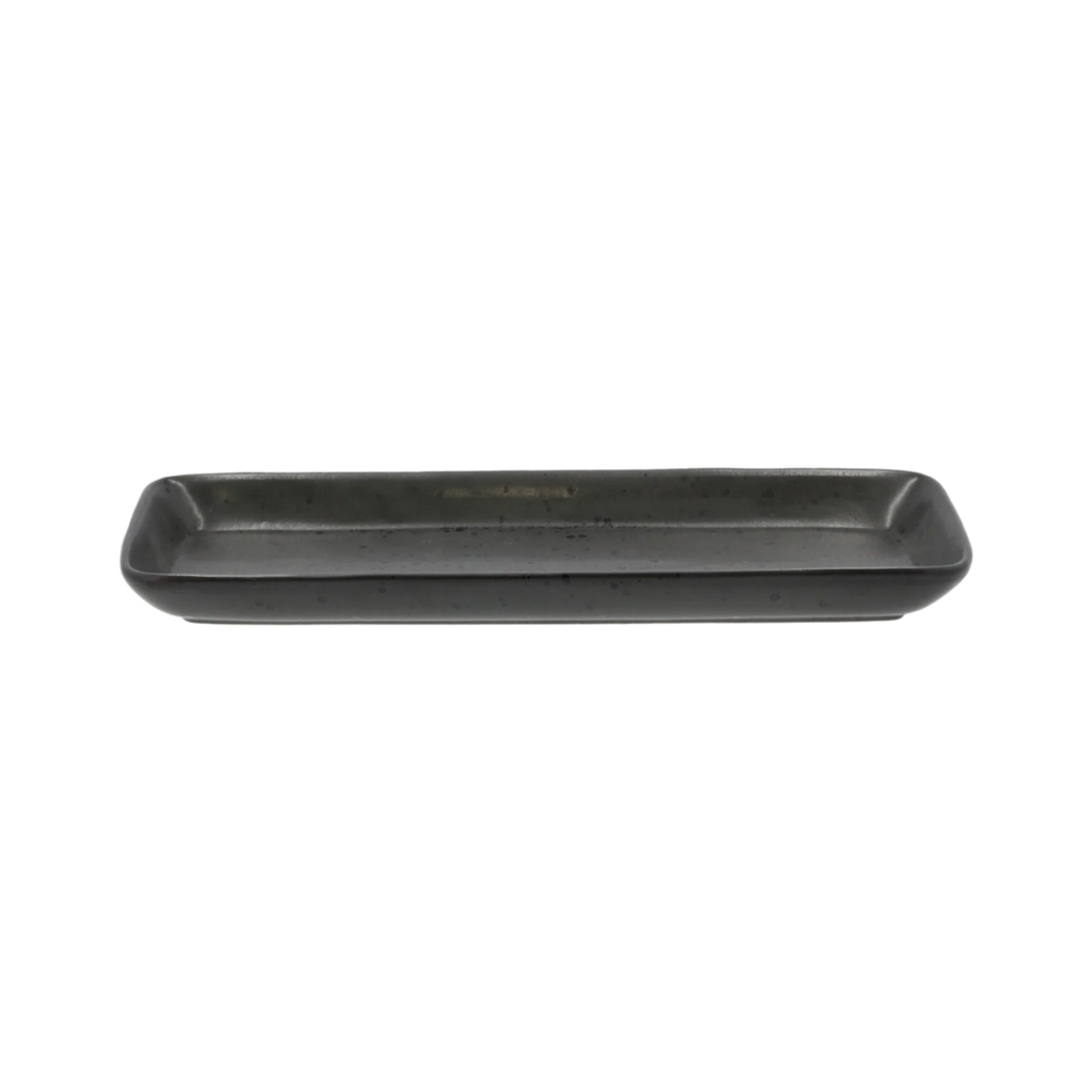 Stoneware Serving Dish 14x38 cm Mat Black B387