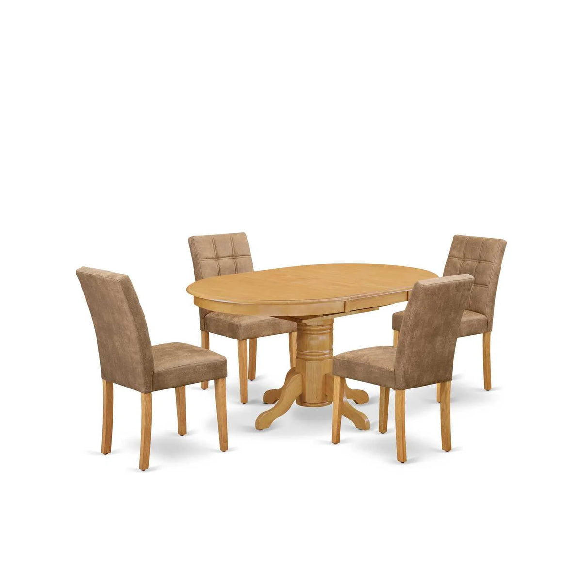 5 Piece Oak Dining Room Set with Oval Table and 4 Chairs M4583