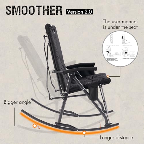Oversized Folding Rocking Camping Chair with Carry Bag, Blue U9591