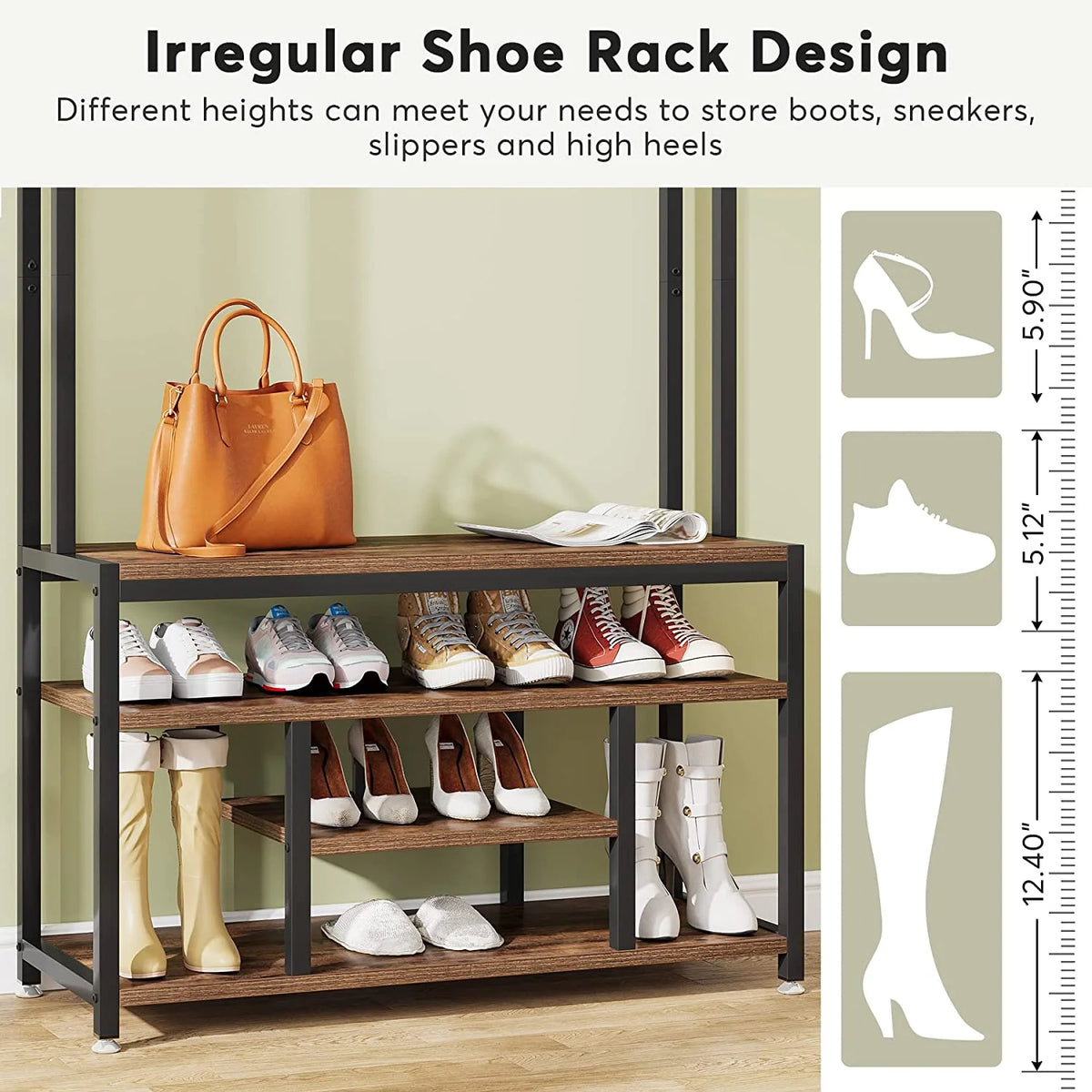 Entryway Hall Tree with Bench and Shoe Storage Z289016