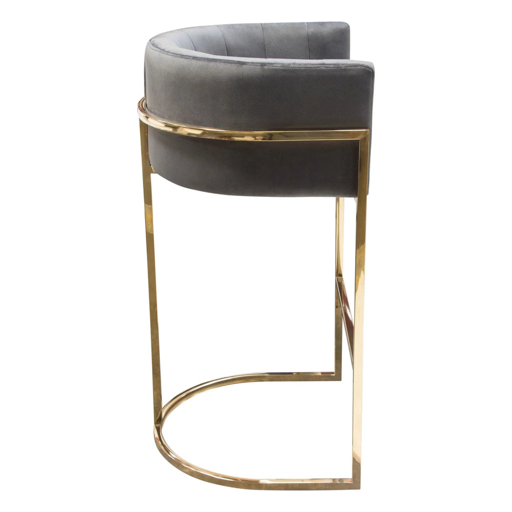 Grey Velvet Bar Height Chair O799164