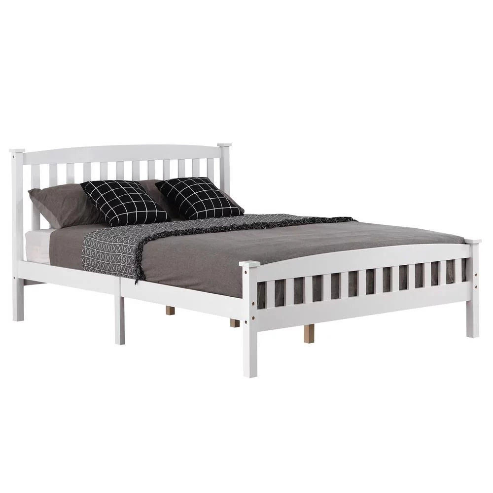 Full Solid Pine Wood Bed Frame with Wood Slats Y24057