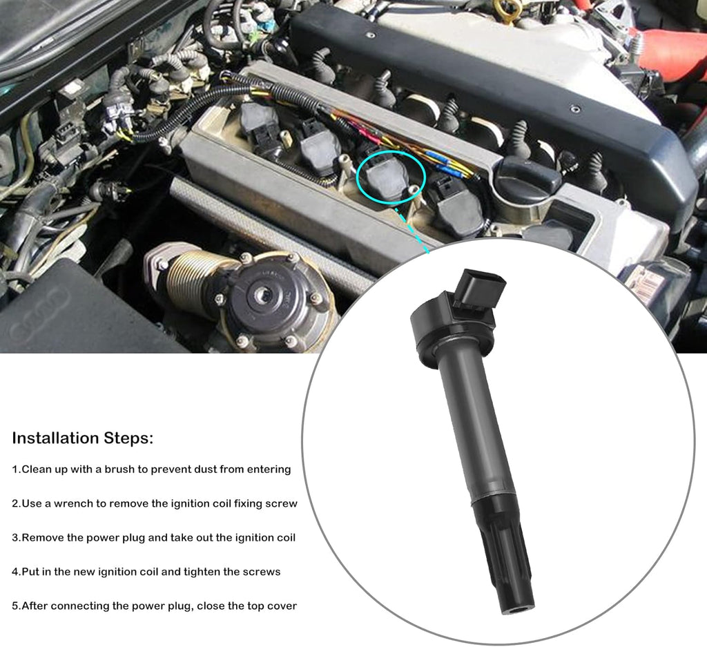 4PCS Ignition Coils for 2001-2012 2.0L 2.4L Toyota Camry Matrix RAV4 Solara Highlander Scion TC xB Lexus HS250h W120