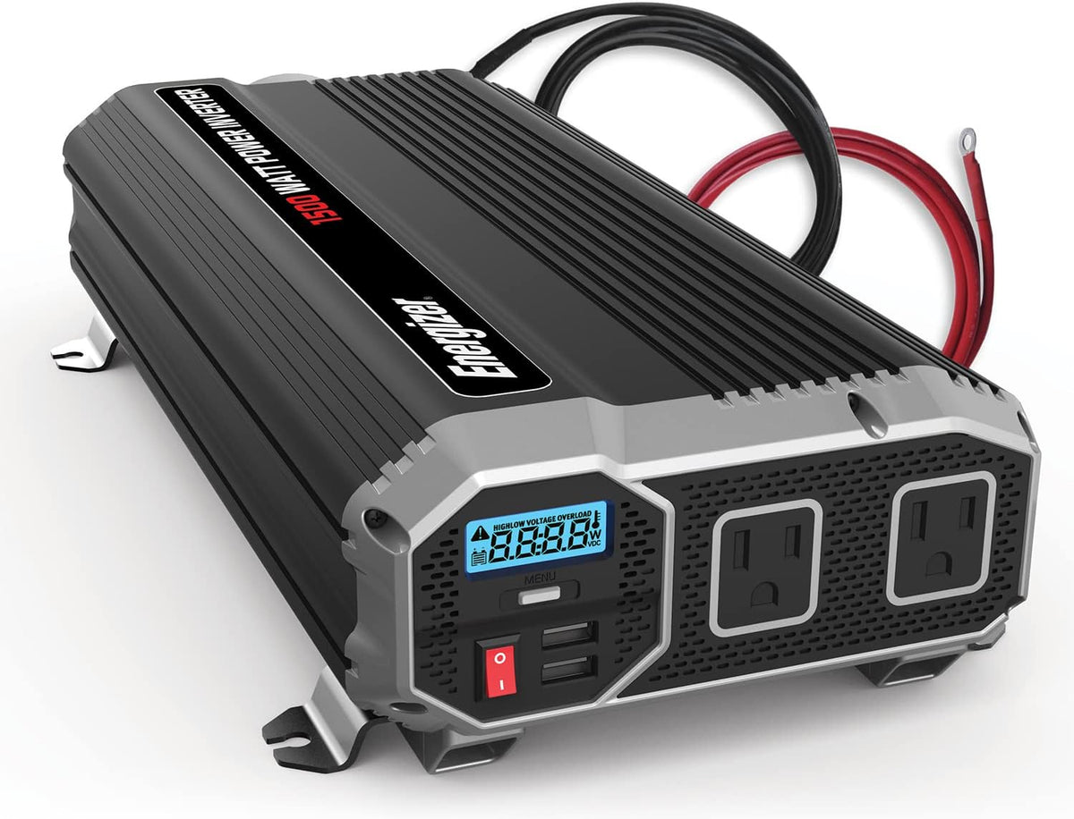 1500 Watts Power Inverter, 12v to 110v, Two AC Outlets, Two USB Ports G7161