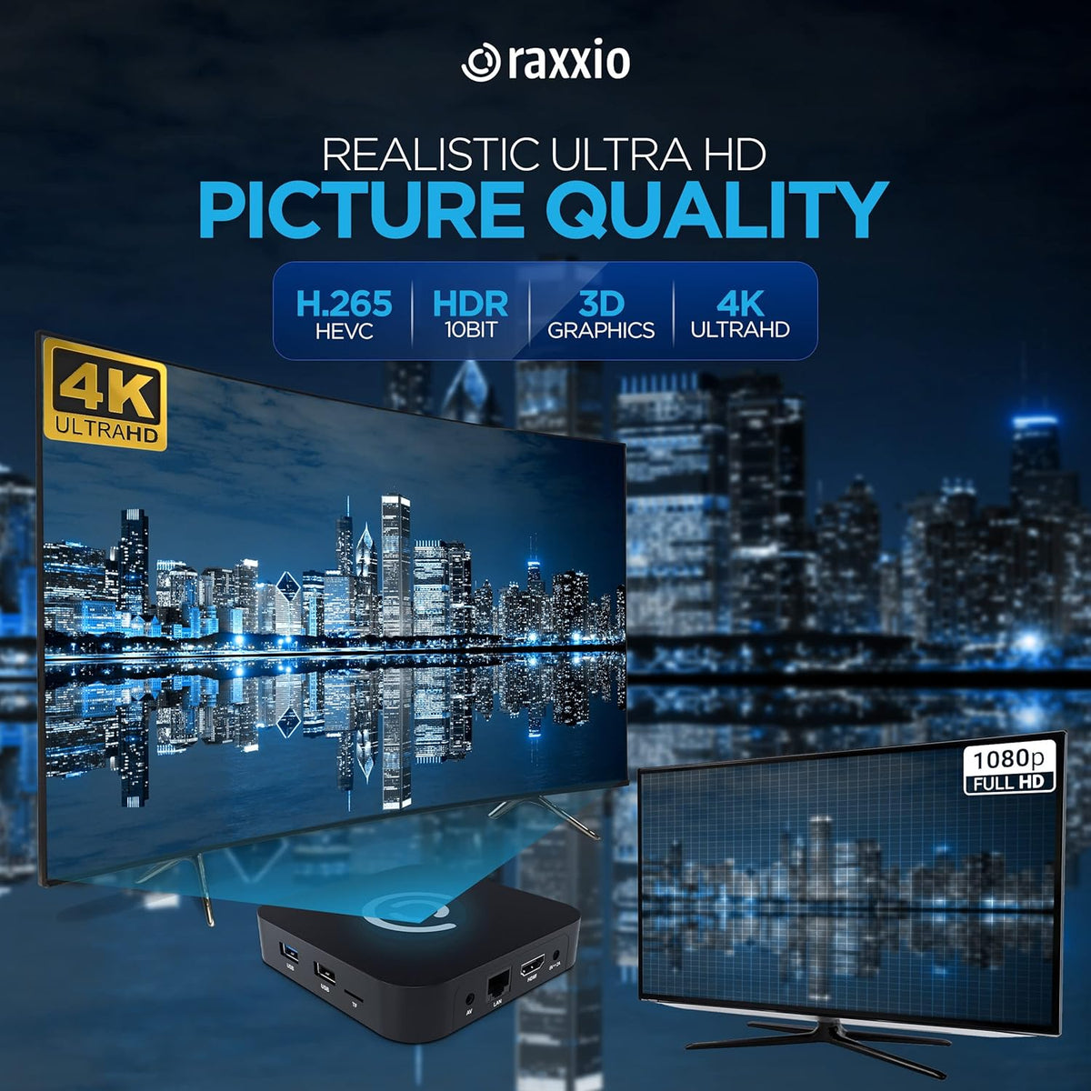 Android TV Box with 4K, 4GB RAM, 64 GB ROM, WiFi, USB 3.0, Bluetooth, HDMI Cable and Remote Control K46872