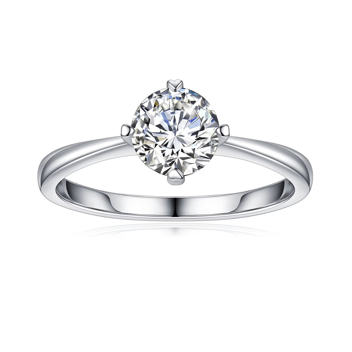 1ct Halo Moissanite Engagement Ring 925 Sterling Silver Four-Prong Round Cut Ring K3199