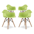 Green Beech Wood Plastic Armchairs (Set of 4) V62664