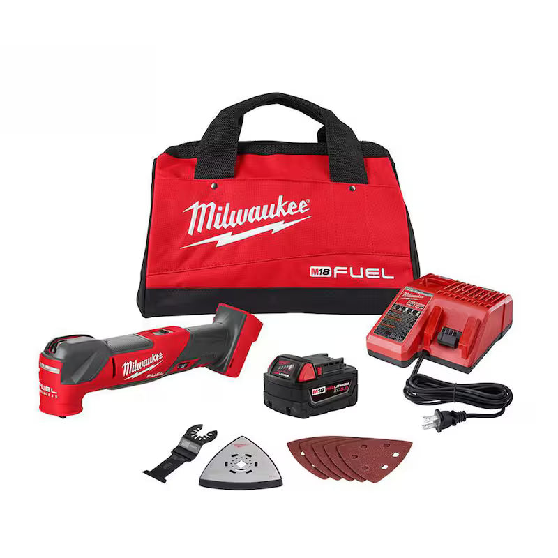 Oscillating Multi Tool Kit with Battery, Charger, Bag and Carbide Blades T112686