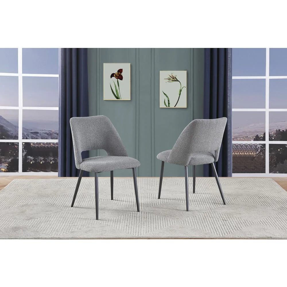 5pc Dining Set with Dark Grey Side Chairs V48210
