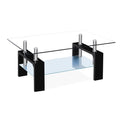 Black Rectangular Glass Top Coffee Table M6120