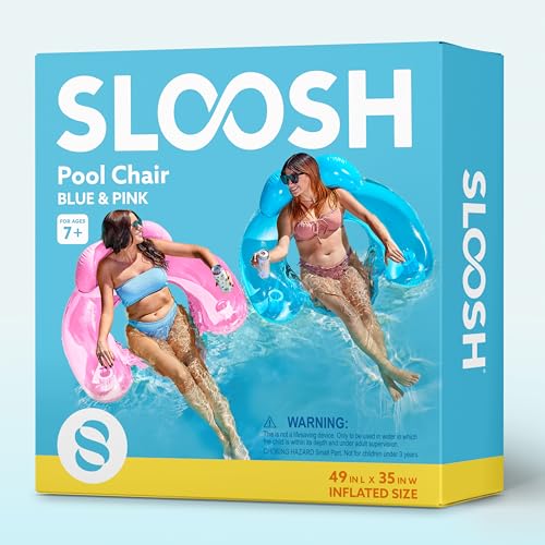 2 Pack Inflatable Pool Chairs with Cup Holders G4029