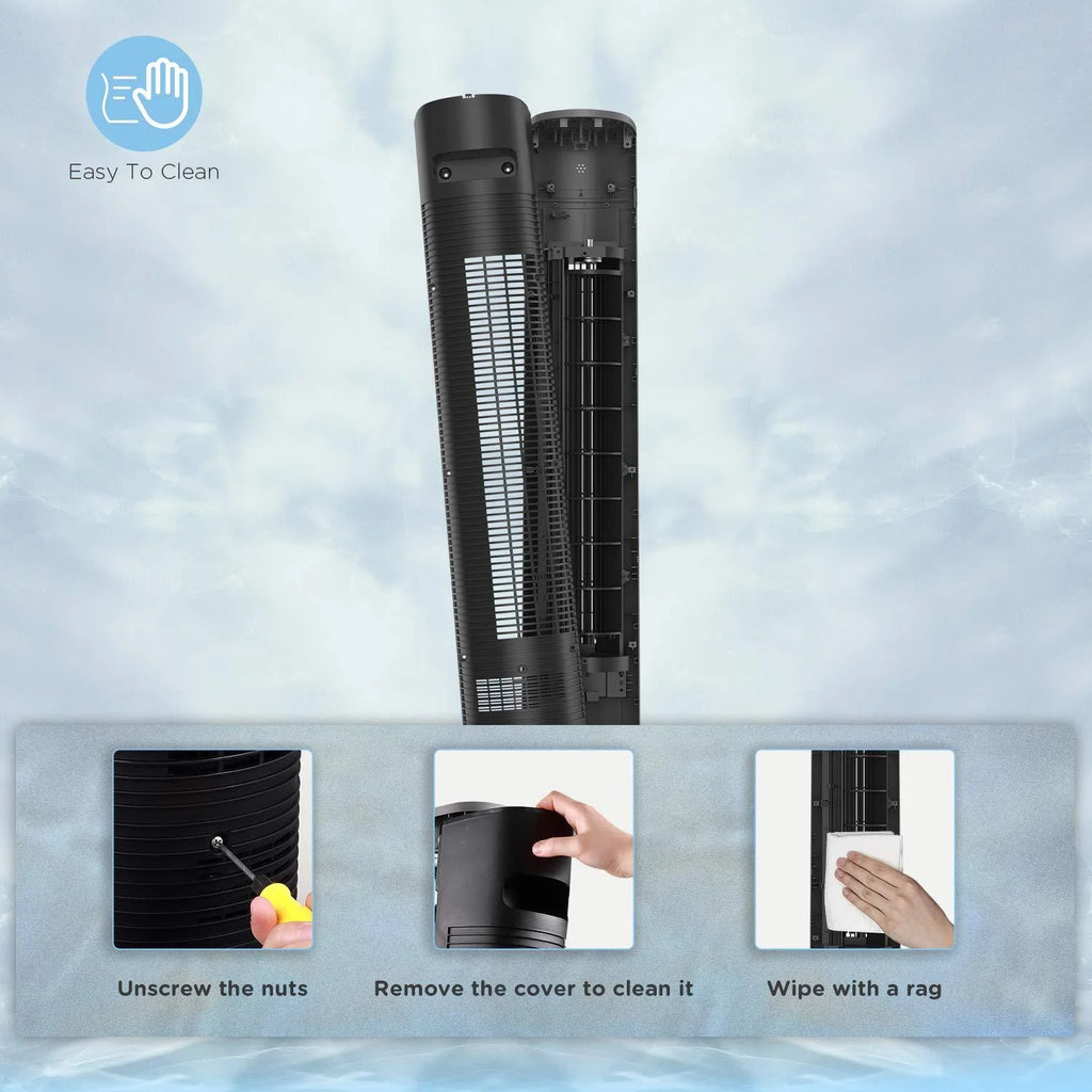 40 Oscillating Tower Fan with Remote, Black I5979