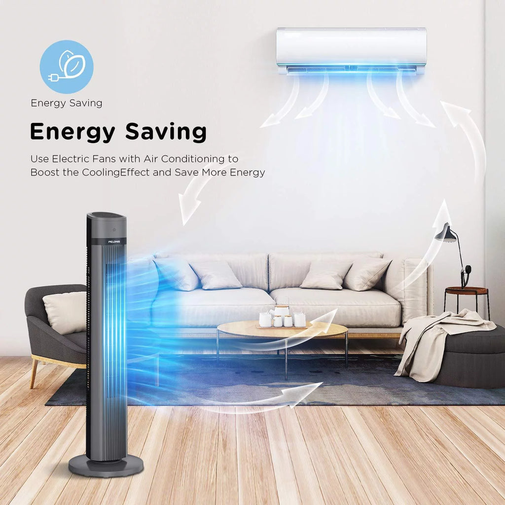 40 Oscillating Tower Fan with Remote, Black I5979