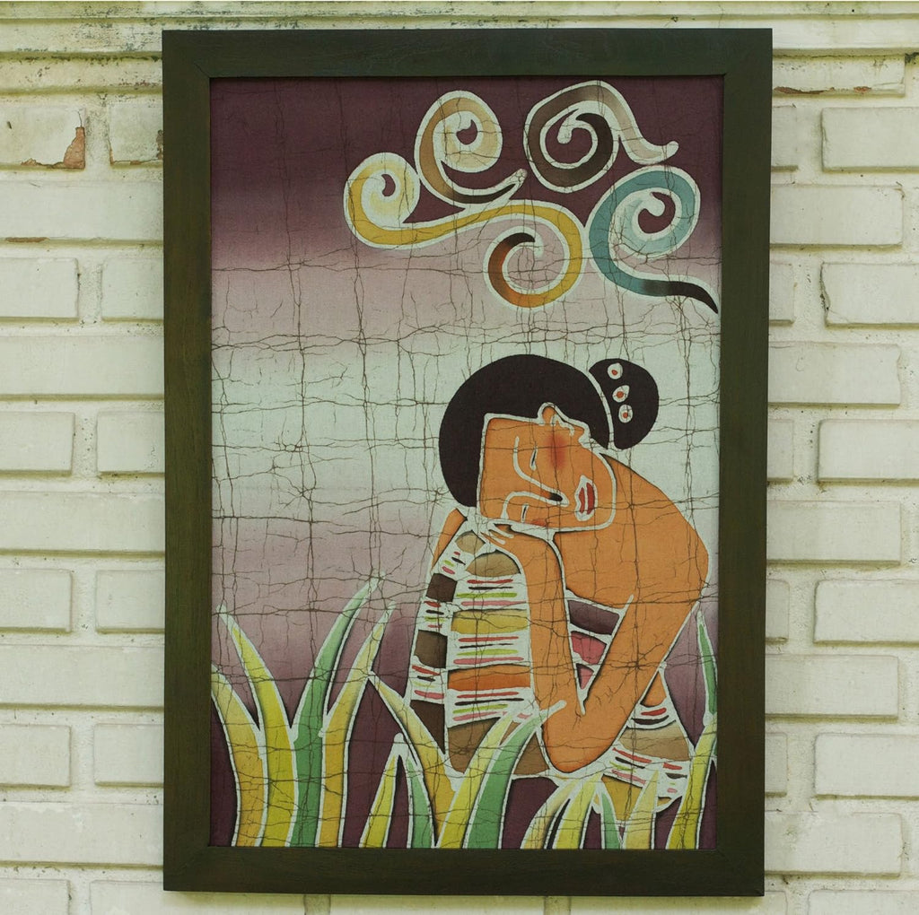 Purple Batik Cotton Wall Mural W800701