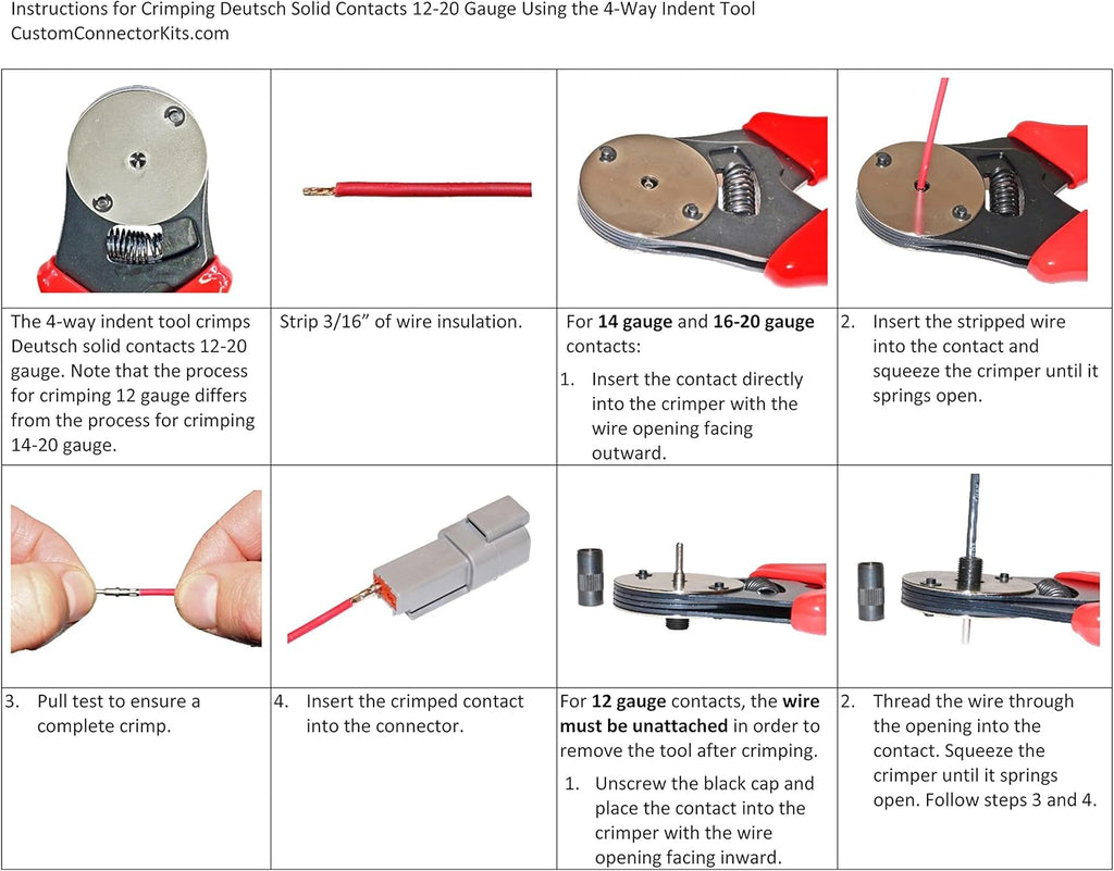Field Service Kit with 4-Way Indent Crimp Tool and Extra Contacts E5253