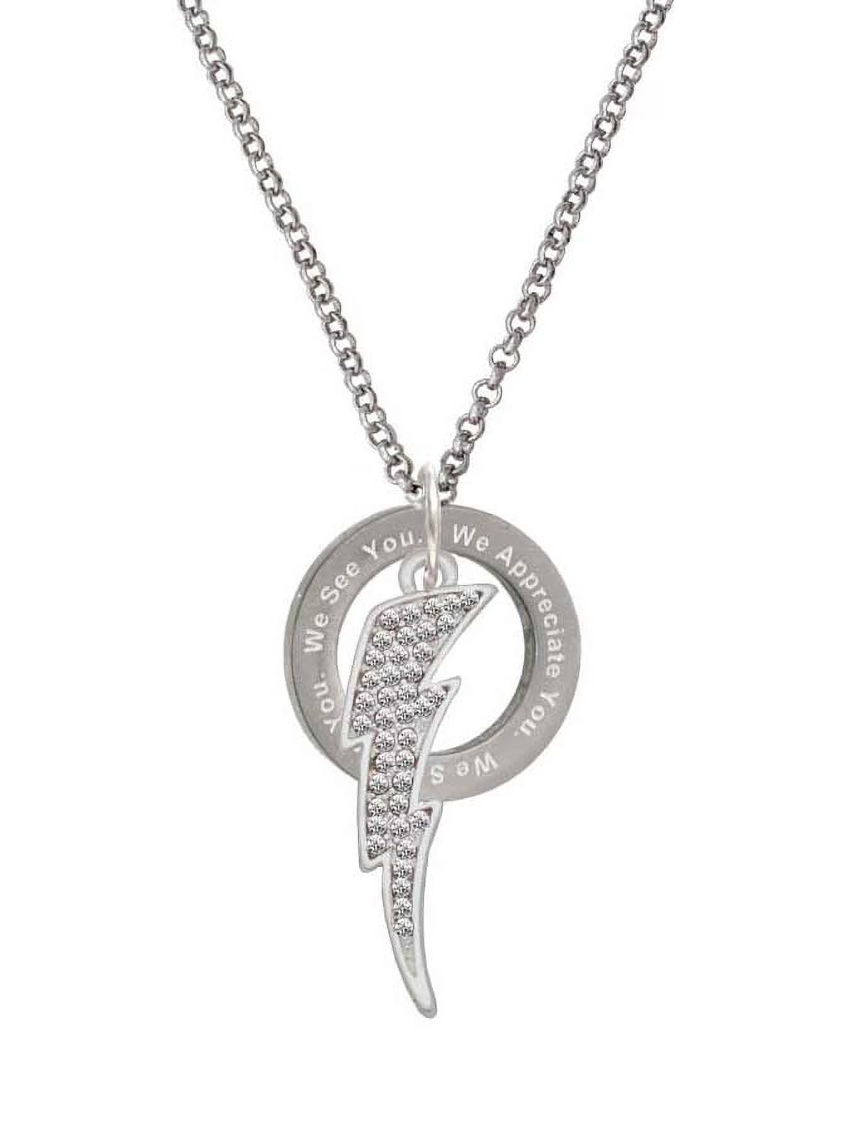 Clear Crystal Lightning Bolt Ring Necklace X73426