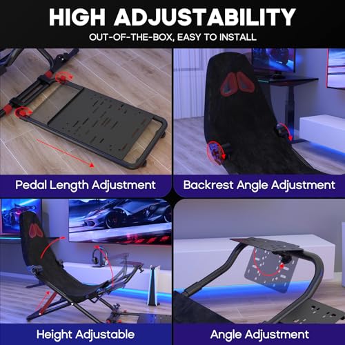 Foldable Racing Simulator Cockpit with Seat Q840