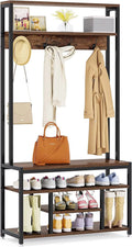 Entryway Hall Tree with Bench and Shoe Storage Z289016