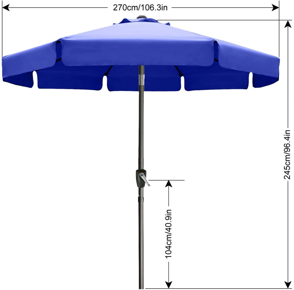 Blue Outdoor Market Patio Umbrella with Push Button Tilt N6892