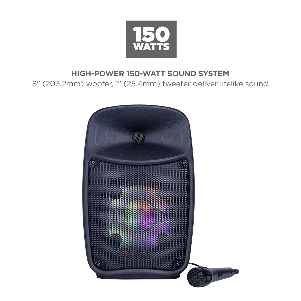High-power Bluetooth-enabled speaker system with lights T95216